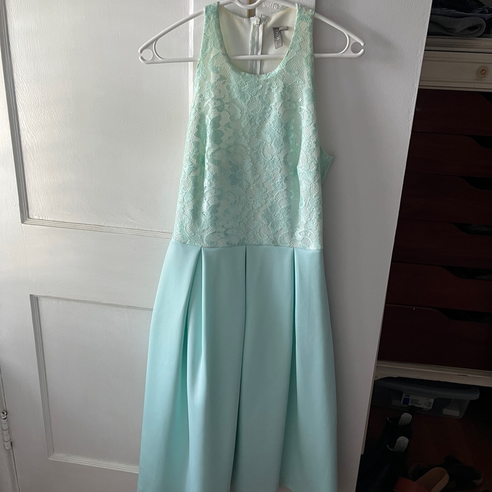 ASOS size 8 semi/formal dress. Aqua with lace detail